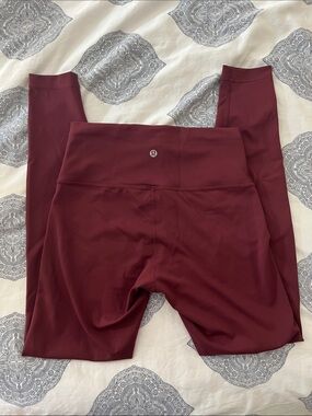 lululemon Wunder Train High-Rise Leggings red merlot size 8
